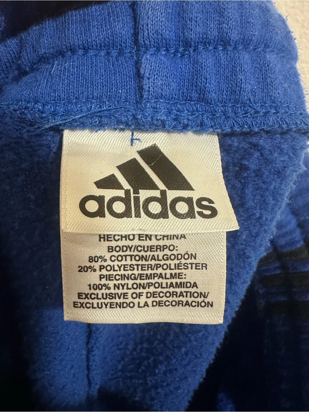 adidas Kids Royal Blue Fleece Joggers with Black Trim